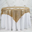 Sequin 60"x60" Table Overlay Square Tablecloth Gold - Luxe Wedding Table Topper - Linen Luxes