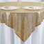 Sequin 60"x60" Table Overlay Square Tablecloth Gold - Luxe Wedding Table Topper - Linen Luxes
