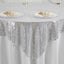 Sequin 60"x60" Table Overlay Square Tablecloth Silver - Luxe Wedding Table Topper - Linen Luxes