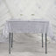 Sequin 60"x60" Table Overlay Square Tablecloth Silver - Luxe Wedding Table Topper - Linen Luxes