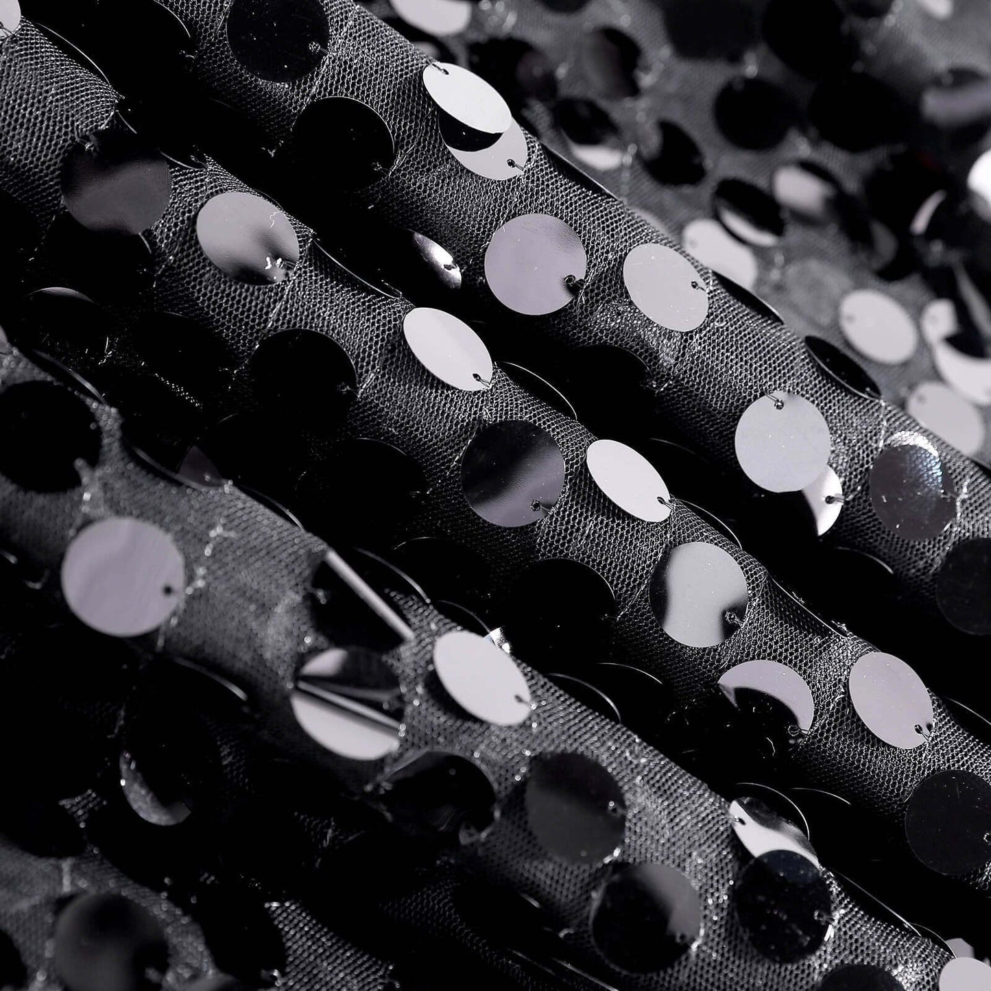 Sequin 72"x72" Table Overlay Square Tablecloth Black - Big Payette Table Cover - Linen Luxes