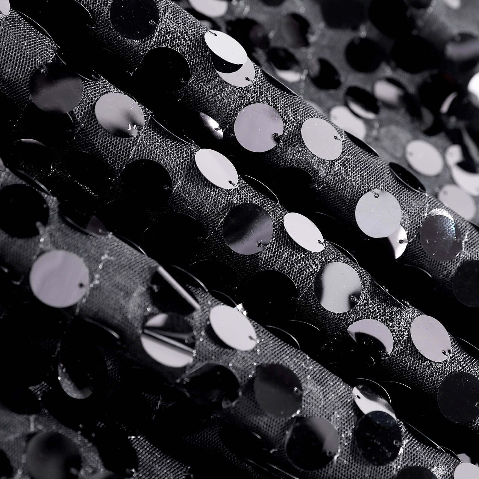 Sequin 72"x72" Table Overlay Square Tablecloth Black - Big Payette Table Cover - Linen Luxes