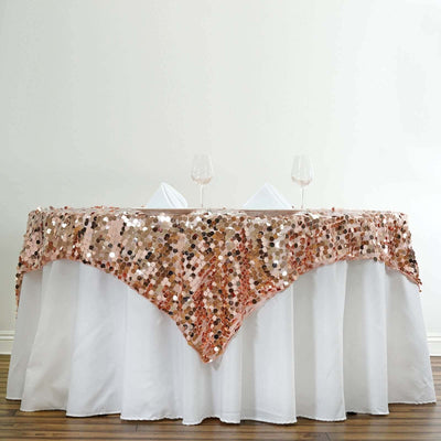 Sequin 72"x72" Table Overlay Square Tablecloth Blush - Big Payette Table Cover - Linen Luxes