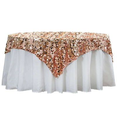 Sequin 72"x72" Table Overlay Square Tablecloth Blush - Big Payette Table Cover - Linen Luxes