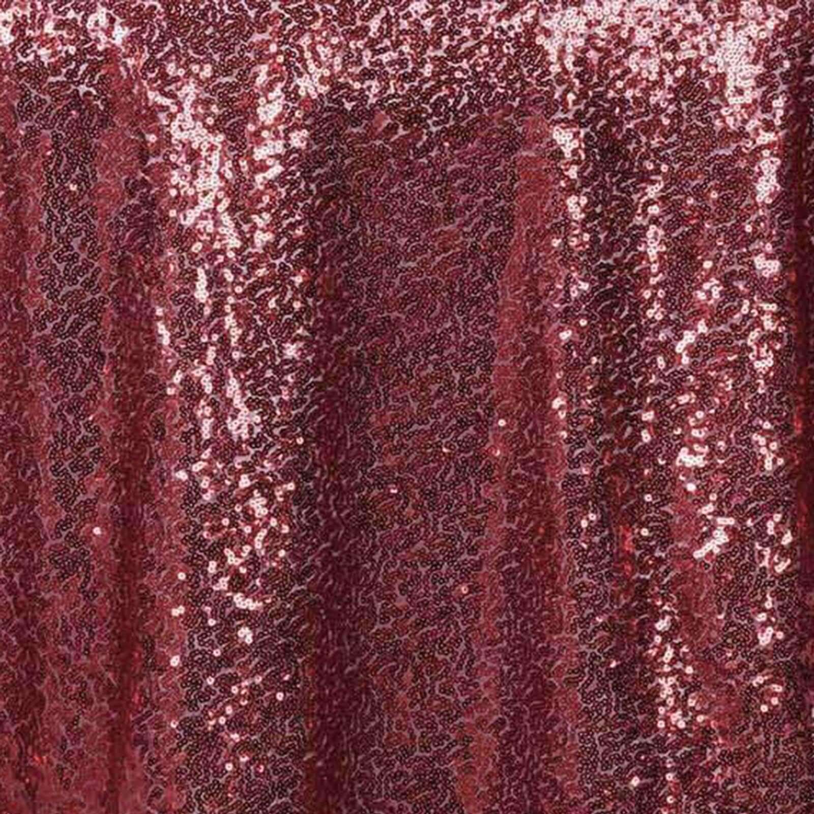 Sequin 72"x72" Table Overlay Square Tablecloth Burgundy - Sparkly Table Cover - Linen Luxes