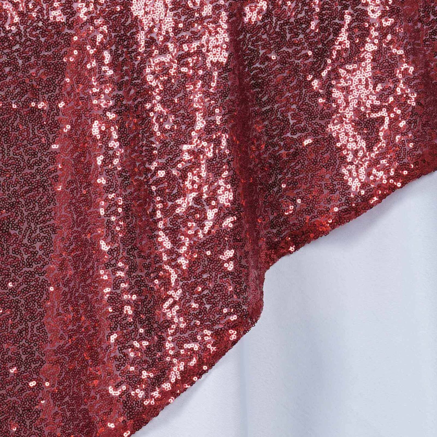 Sequin 72"x72" Table Overlay Square Tablecloth Burgundy - Sparkly Table Cover - Linen Luxes