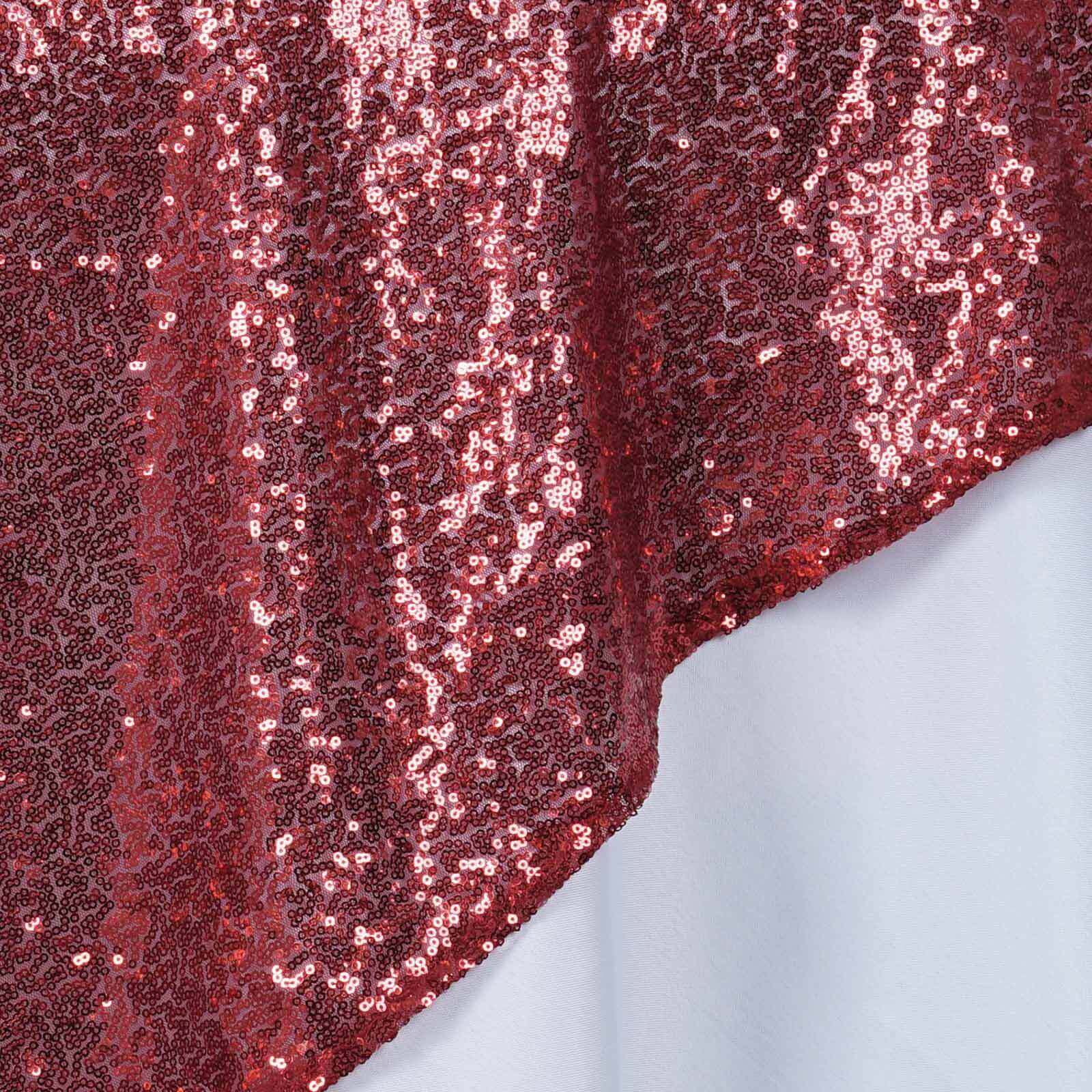 Sequin 72"x72" Table Overlay Square Tablecloth Burgundy - Sparkly Table Cover - Linen Luxes