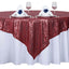 Sequin 72"x72" Table Overlay Square Tablecloth Burgundy - Sparkly Table Cover - Linen Luxes