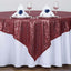 Sequin 72"x72" Table Overlay Square Tablecloth Burgundy - Sparkly Table Cover - Linen Luxes