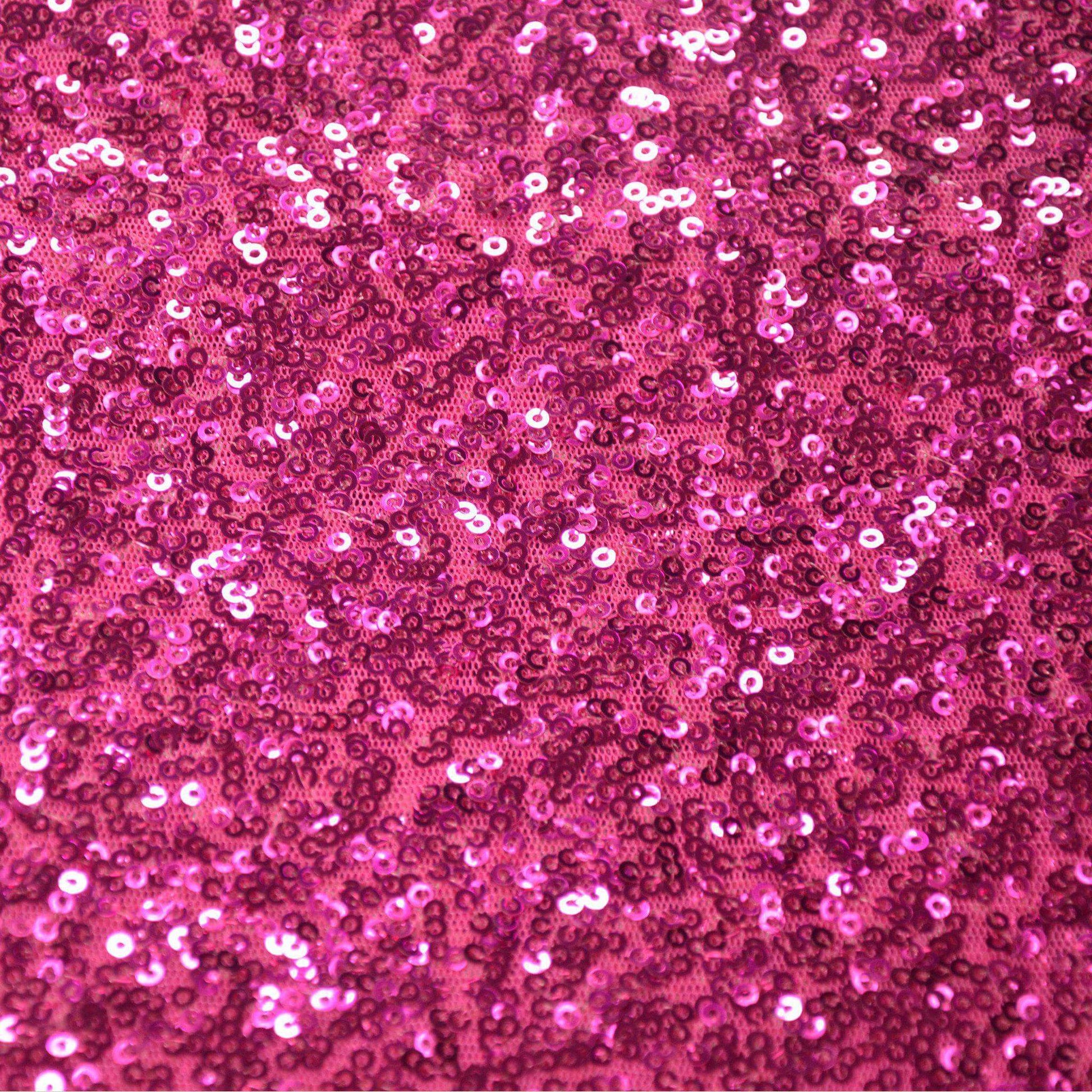 Sequin 72"x72" Table Overlay Square Tablecloth Fuchsia - Sparkly Table Cover - Linen Luxes