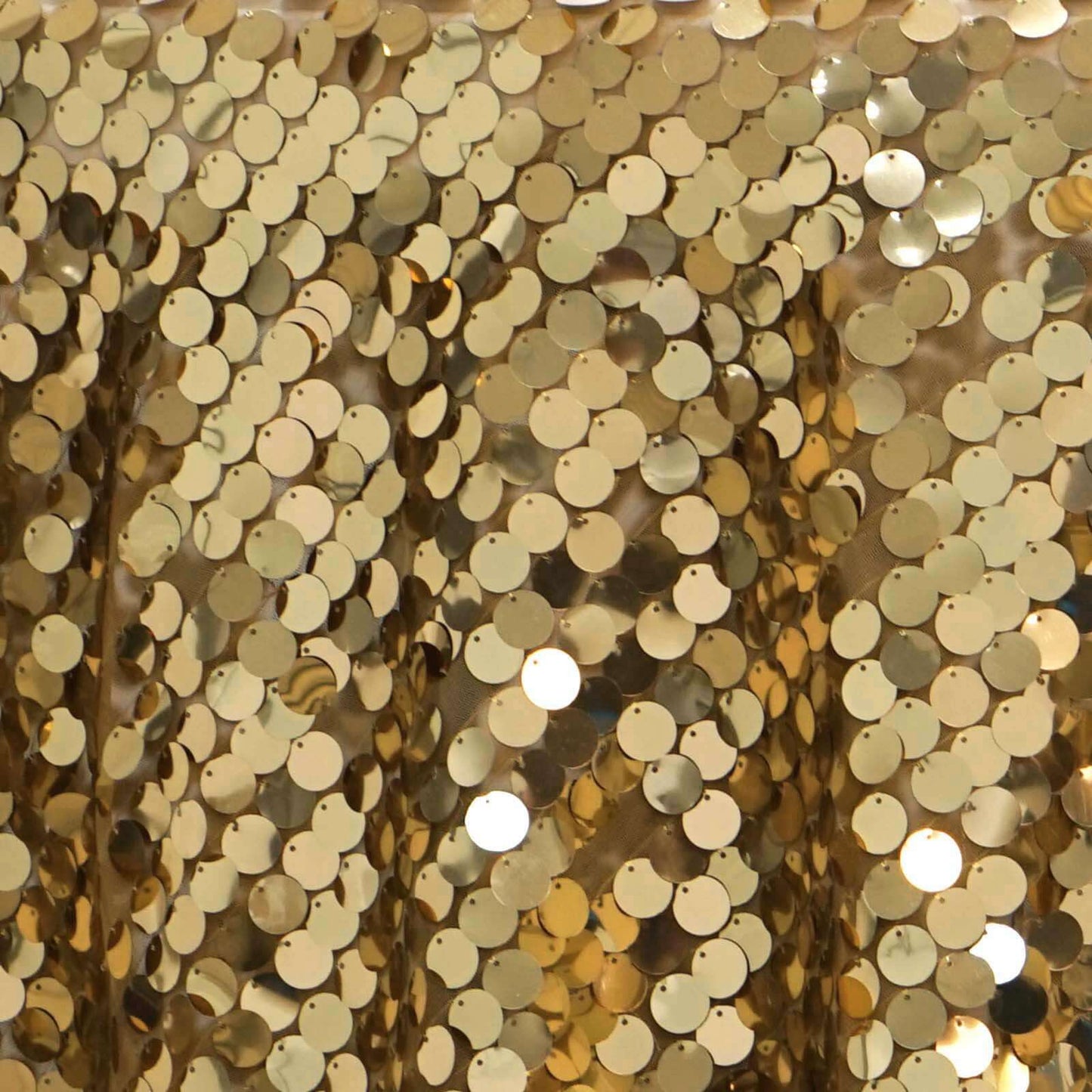 Sequin 72"x72" Table Overlay Square Tablecloth Gold - Big Payette Table Cover - Linen Luxes