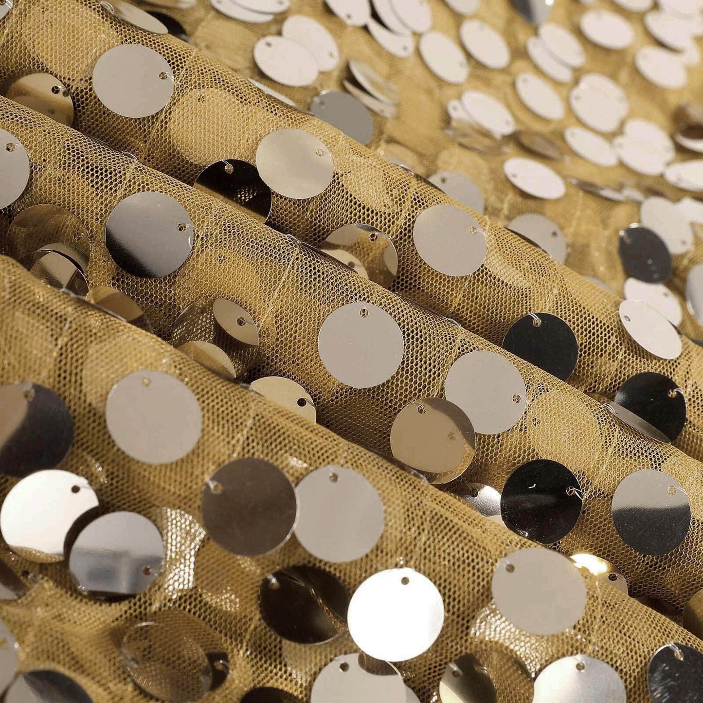 Sequin 72"x72" Table Overlay Square Tablecloth Gold - Big Payette Table Cover - Linen Luxes