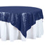 Sequin 72"x72" Table Overlay Square Tablecloth Navy Blue - Sparkly Table Cover - Linen Luxes