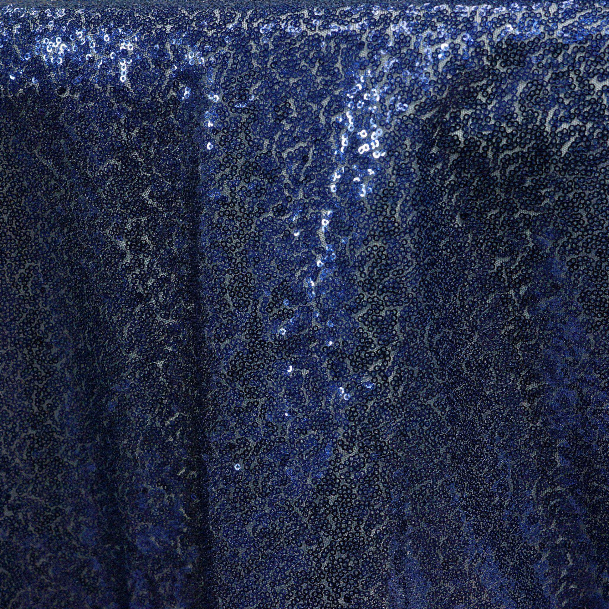 Sequin 72"x72" Table Overlay Square Tablecloth Navy Blue - Sparkly Table Cover - Linen Luxes