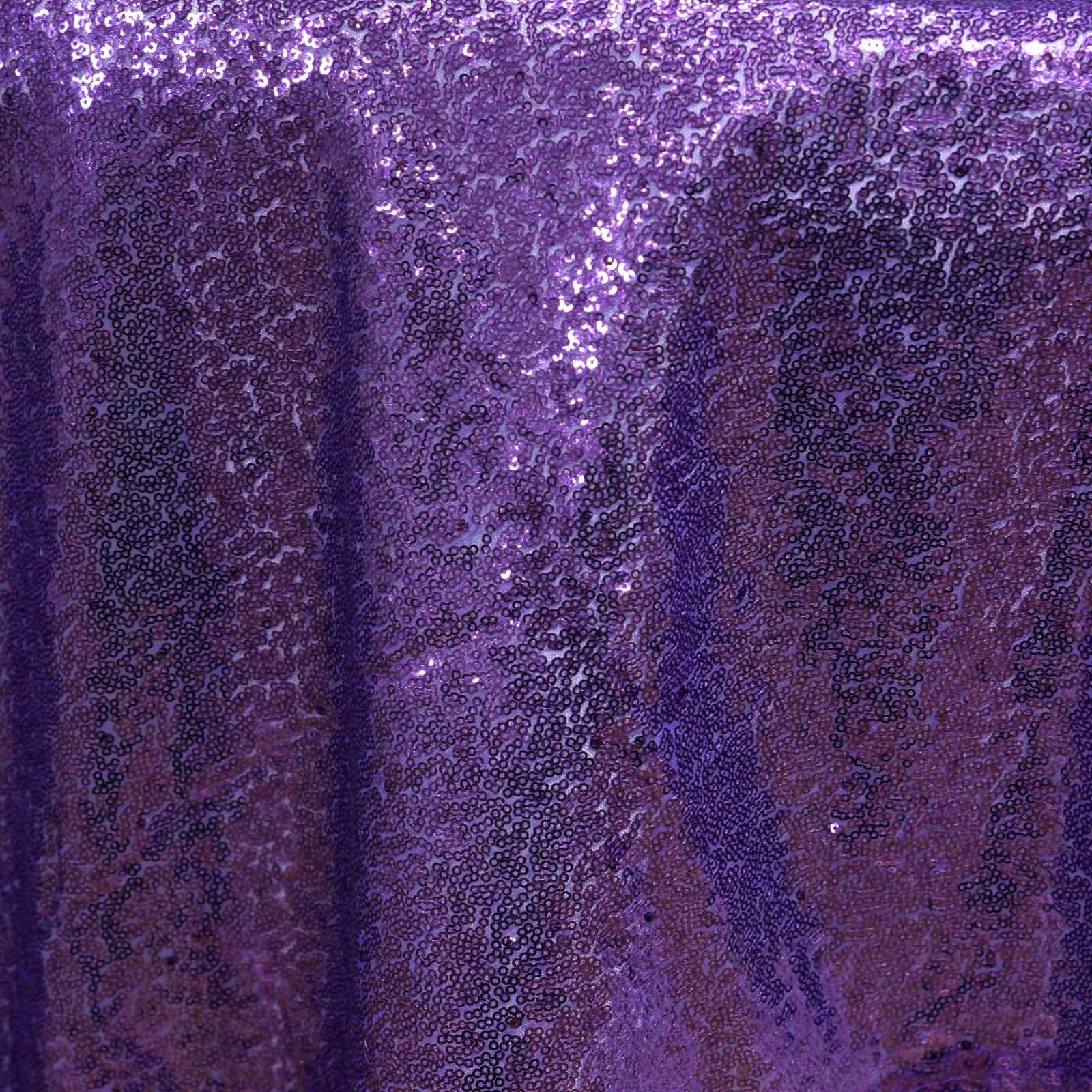 Sequin 72"x72" Table Overlay Square Tablecloth Purple - Sparkly Table Cover - Linen Luxes