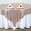 Sequin 72"x72" Table Overlay Square Tablecloth Rose Gold - Sparkly Table Cover - Linen Luxes