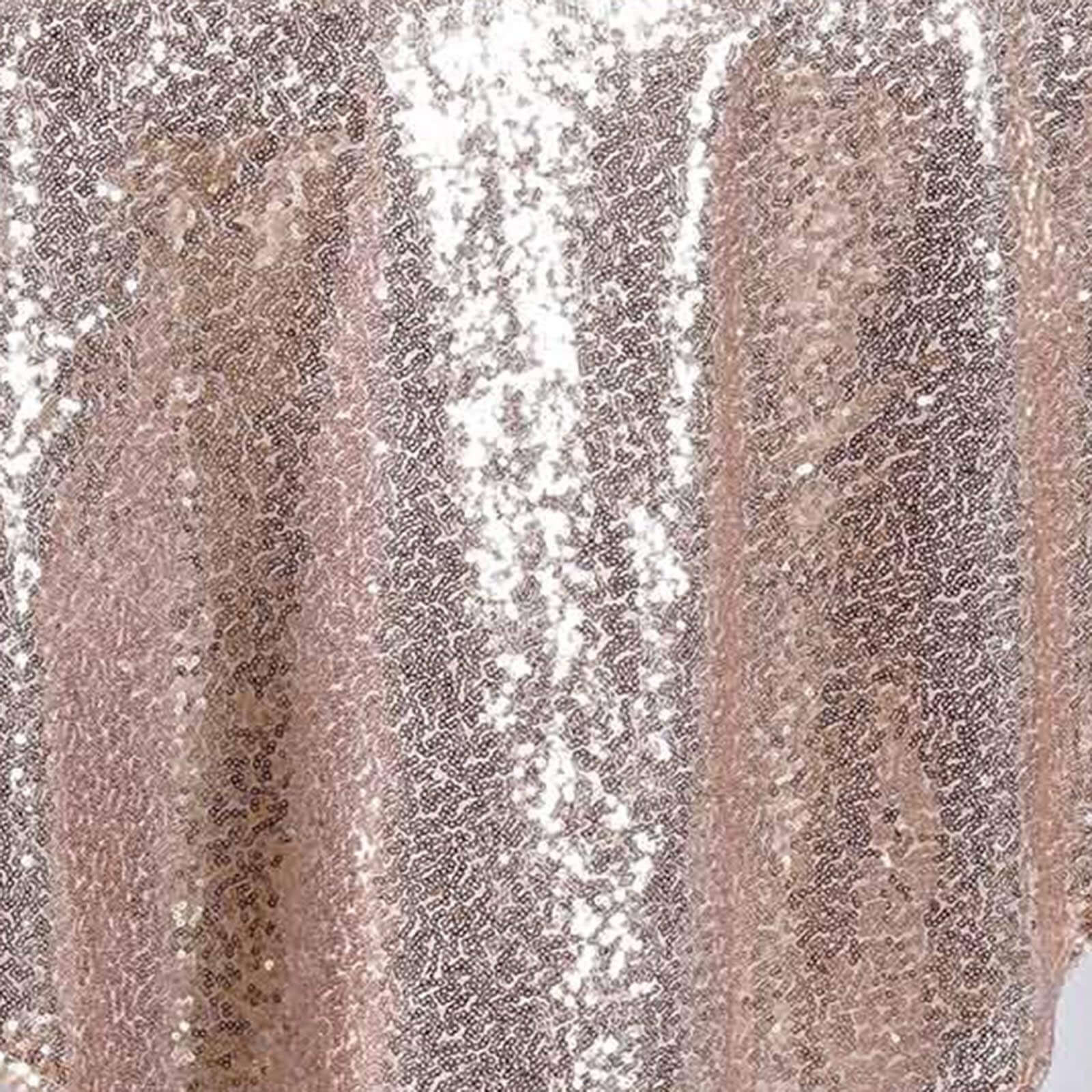 Sequin 72"x72" Table Overlay Square Tablecloth Rose Gold - Sparkly Table Cover - Linen Luxes