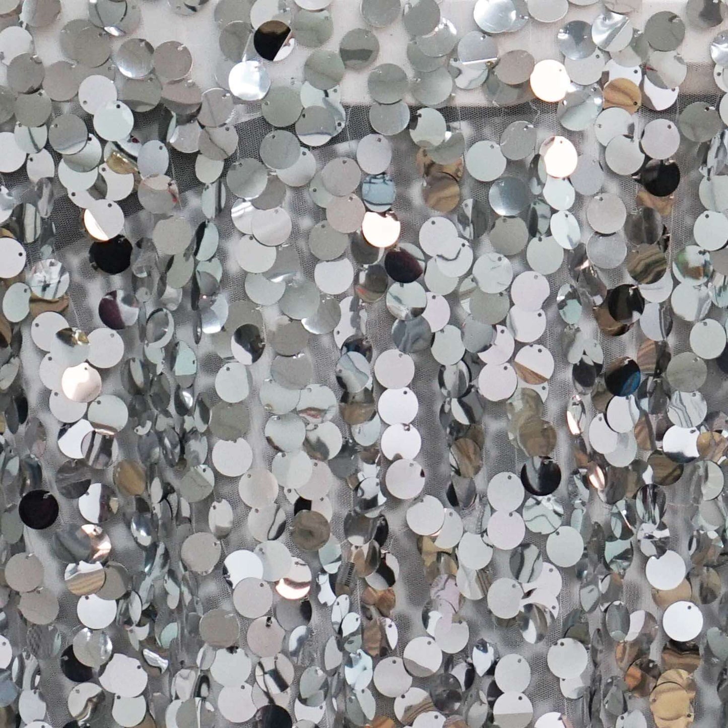 Sequin 72"x72" Table Overlay Square Tablecloth Silver - Big Payette Table Cover - Linen Luxes