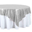 Sequin 72"x72" Table Overlay Square Tablecloth Silver - Sparkly Table Cover - Linen Luxes