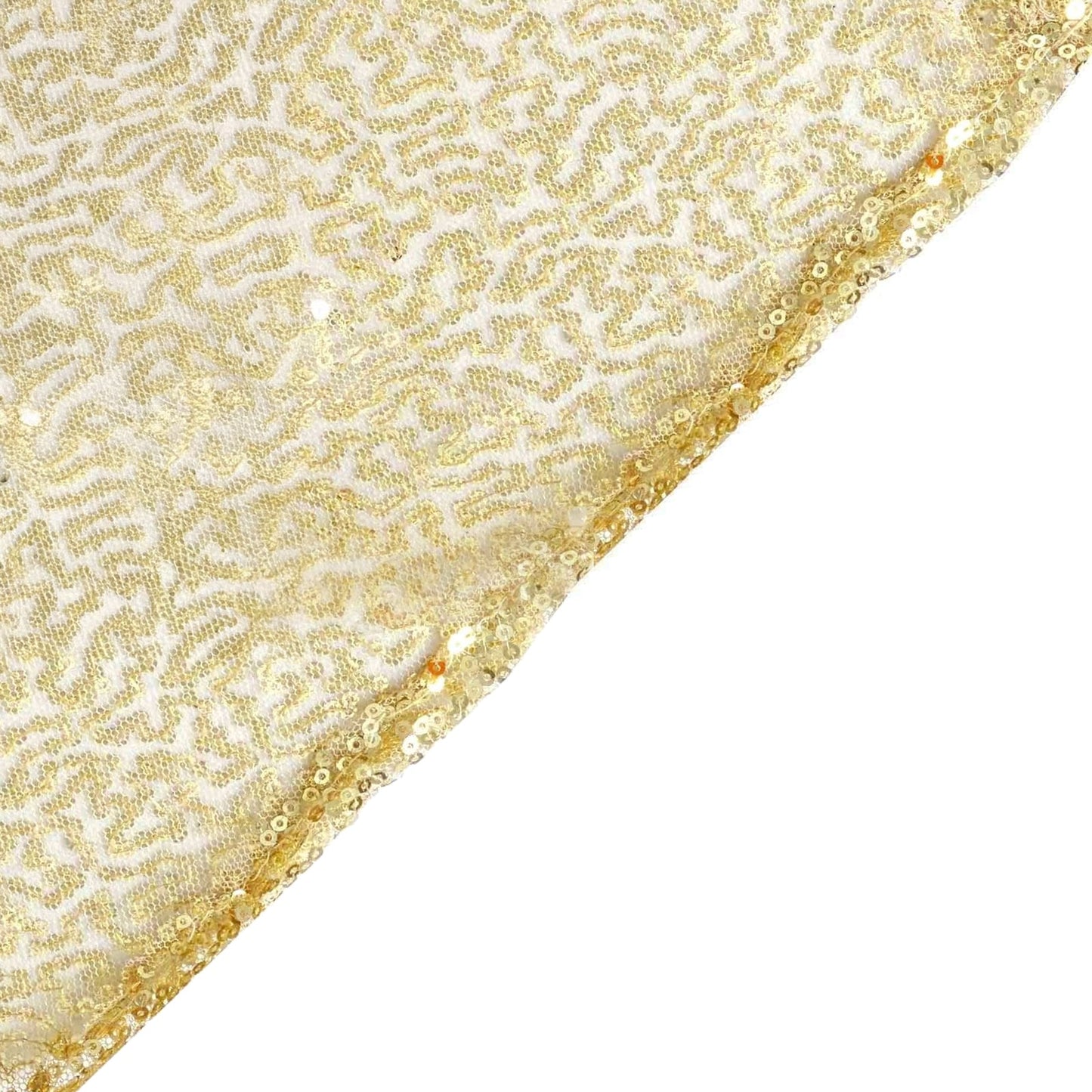 Sequin 90"x132" Rectangle Tablecloth Champagne - Seamless Sparkly Table Cover - Linen Luxes