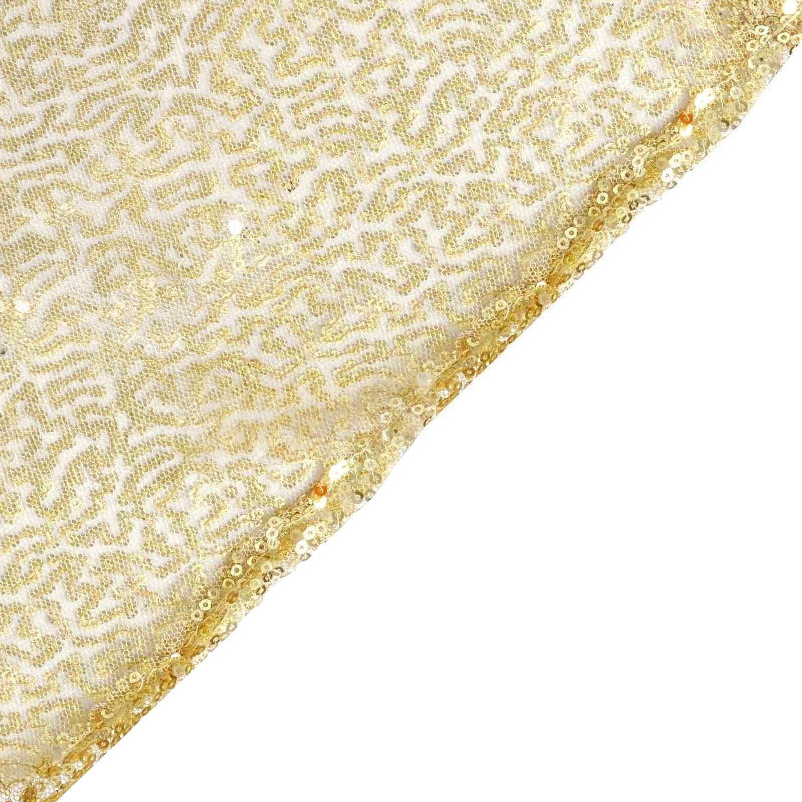 Sequin 90"x132" Rectangle Tablecloth Champagne - Seamless Sparkly Table Cover - Linen Luxes