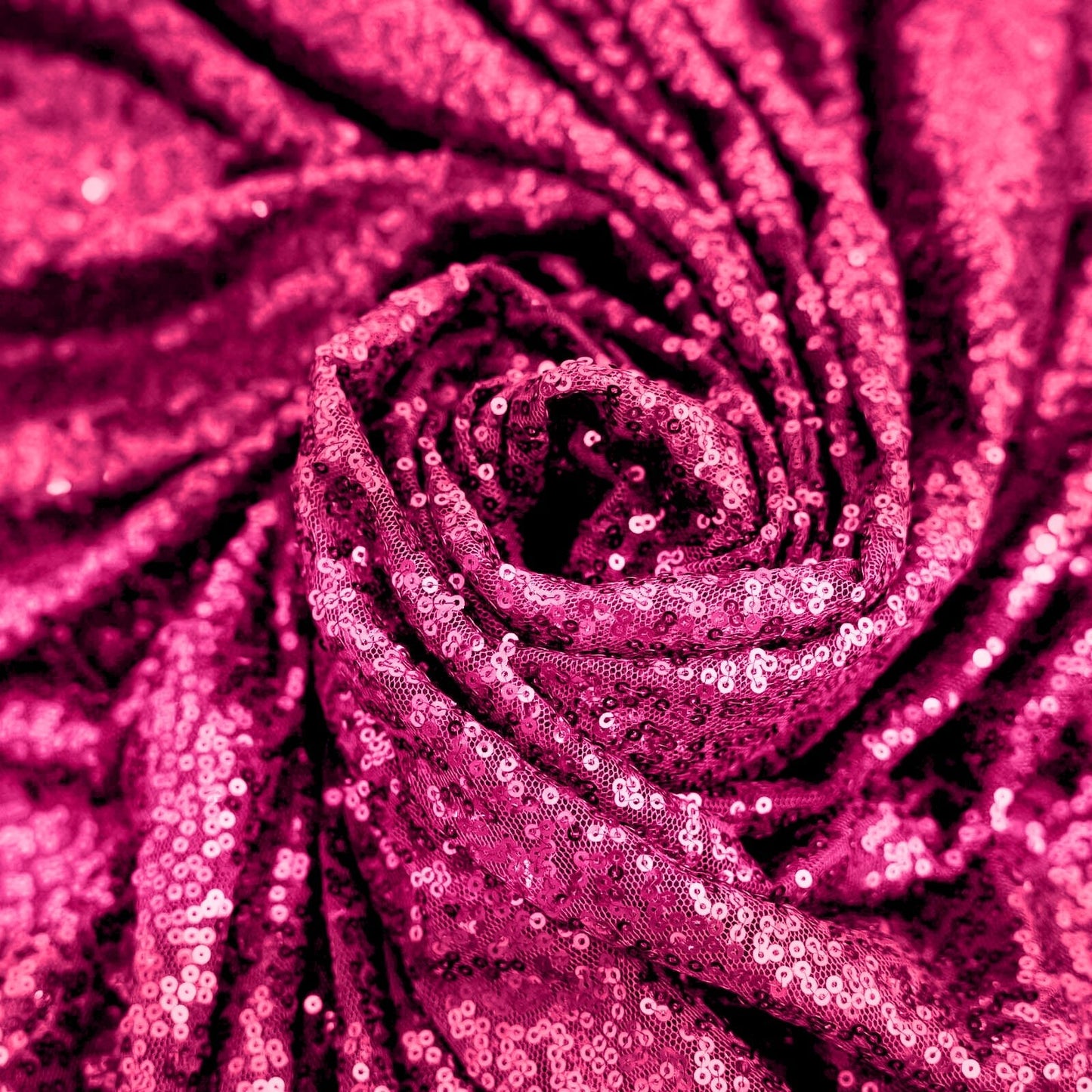 Sequin 90"x132" Rectangle Tablecloth Fuchsia - Seamless Sparkly Table Cover - Linen Luxes