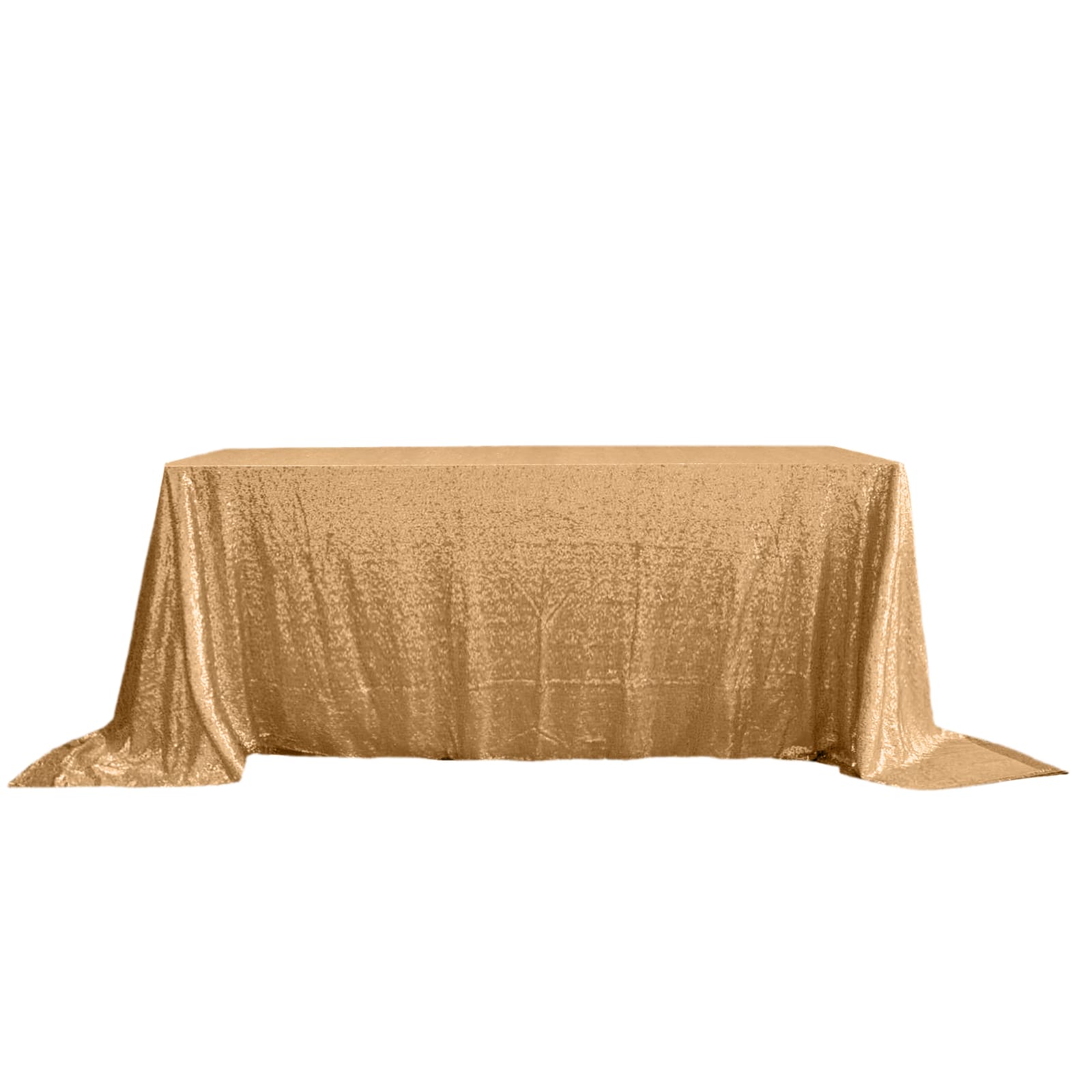 Sequin 90"x132" Rectangle Tablecloth Gold - Seamless Sparkly Design for Luxe Occasions - Linen Luxes