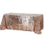 Sequin 90"x132" Rectangle Tablecloth Rose Gold - Seamless Big Payette Table Cover - Linen Luxes
