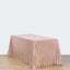 Sequin 90"x132" Rectangle Tablecloth Rose Gold - Seamless Sparkly Table Cover - Linen Luxes