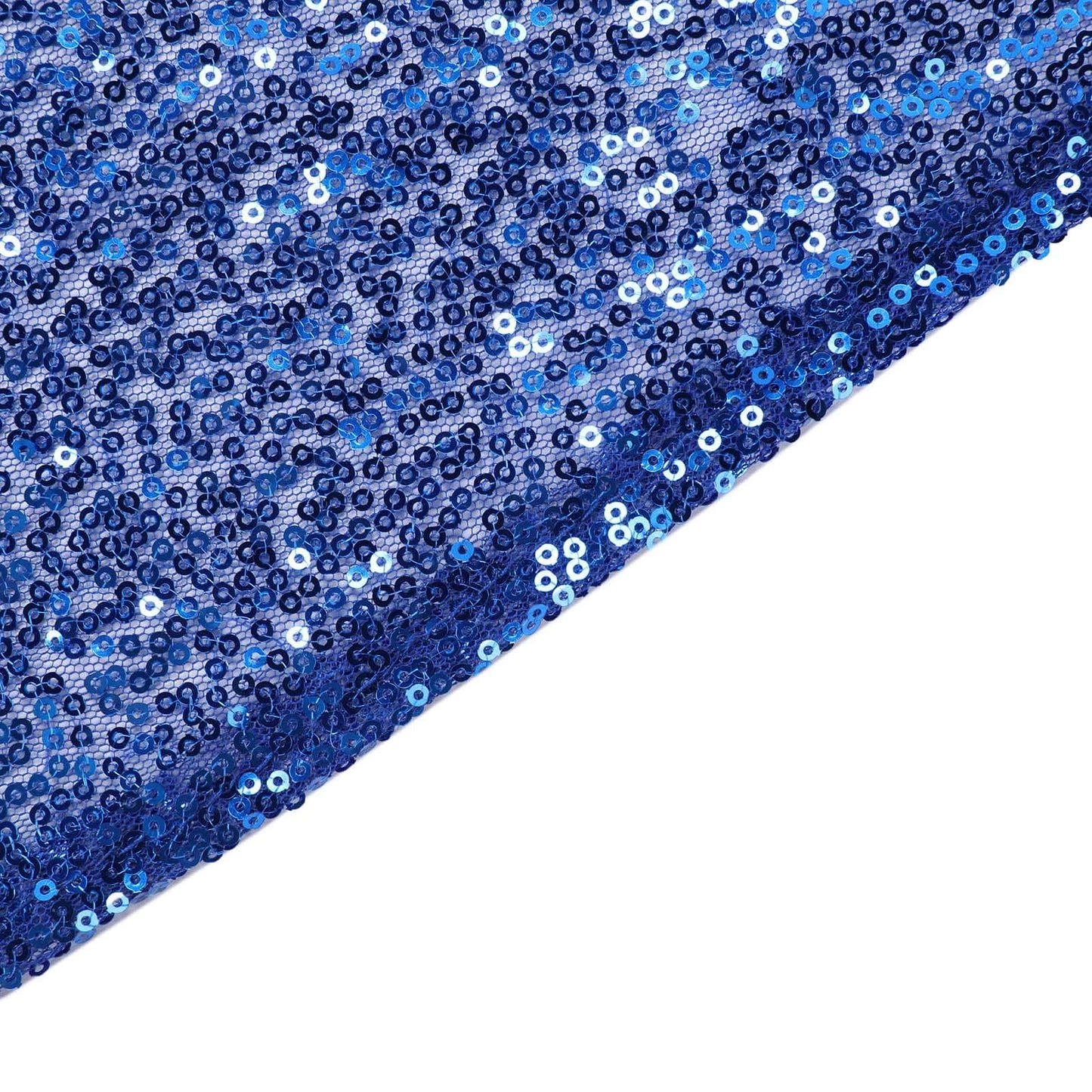 Sequin 90"x132" Rectangle Tablecloth Royal Blue - Seamless Sparkly Table Cover - Linen Luxes