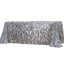 Sequin 90"x132" Rectangle Tablecloth Silver - Seamless Big Payette Table Cover - Linen Luxes