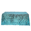 Sequin 90"x132" Rectangle Tablecloth Turquoise - Seamless Big Payette Table Cover - Linen Luxes