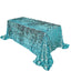 Sequin 90"x132" Rectangle Tablecloth Turquoise - Seamless Big Payette Table Cover - Linen Luxes