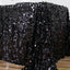 Sequin 90"x156" Rectangle Tablecloth Black - Seamless Big Payette Table Cover - Linen Luxes
