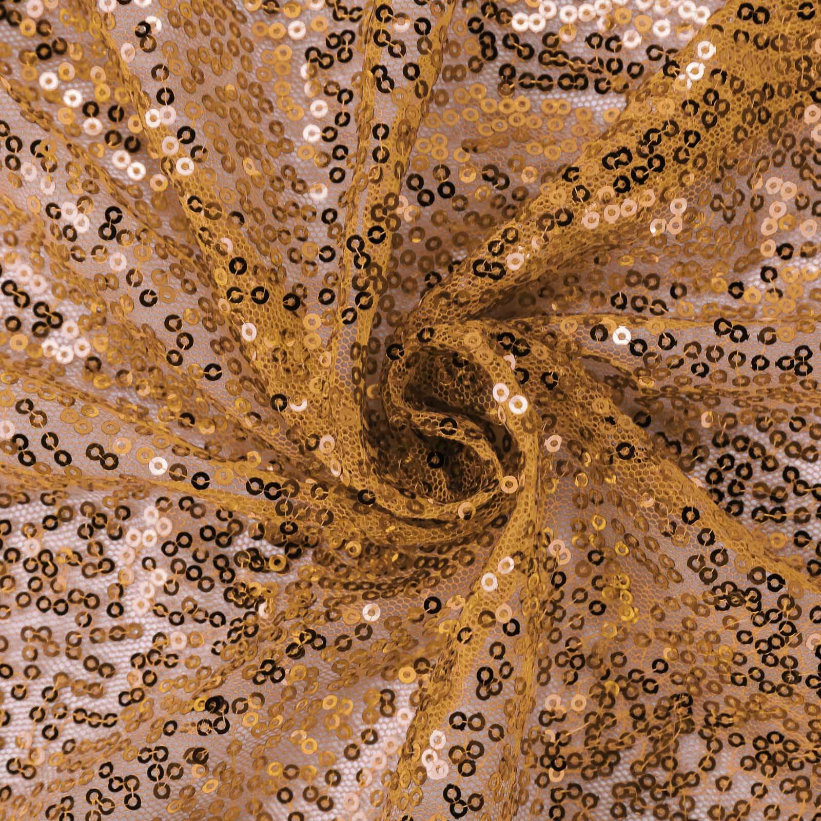 Sequin 90"x156" Rectangle Tablecloth Gold - Seamless Twinkling Design for Chic Celebrations - Linen Luxes