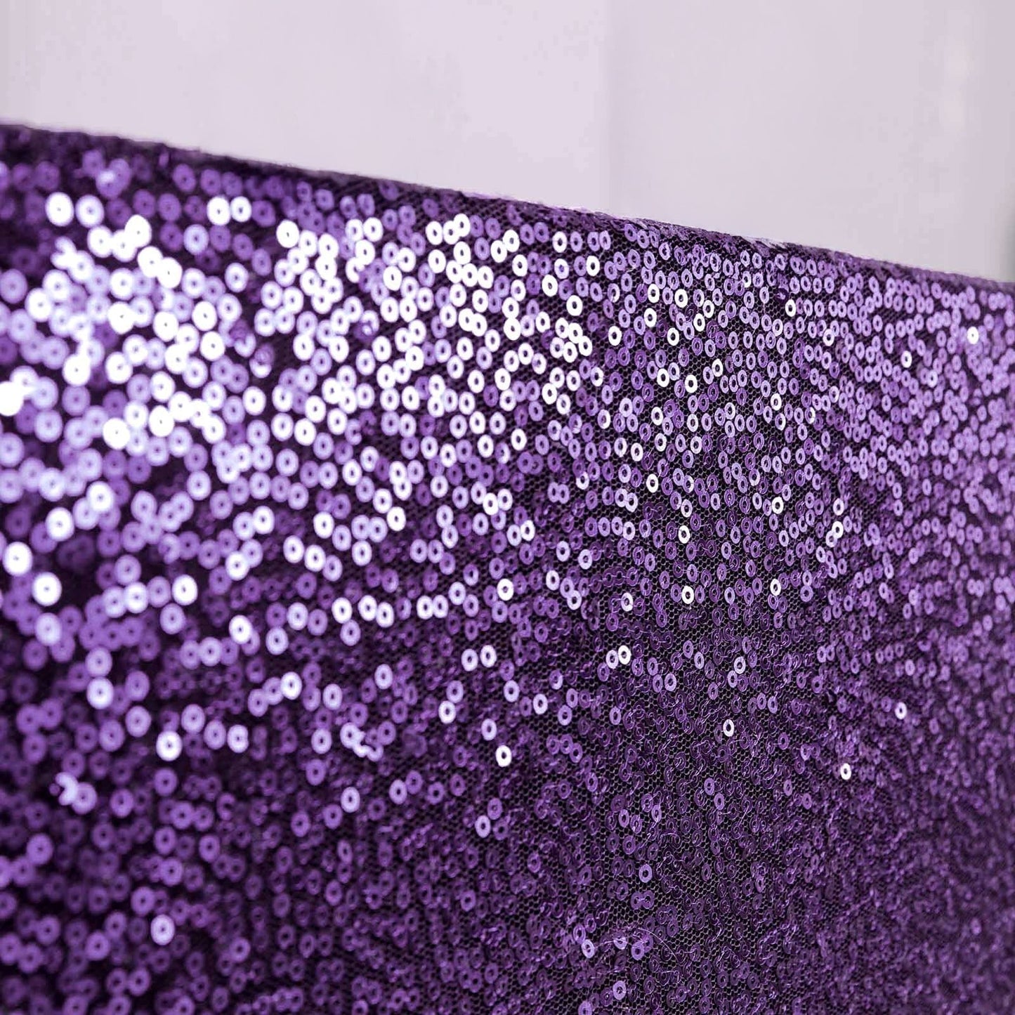 Sequin 90"x156" Rectangle Tablecloth Purple - Seamless Twinkling Table Cover - Linen Luxes