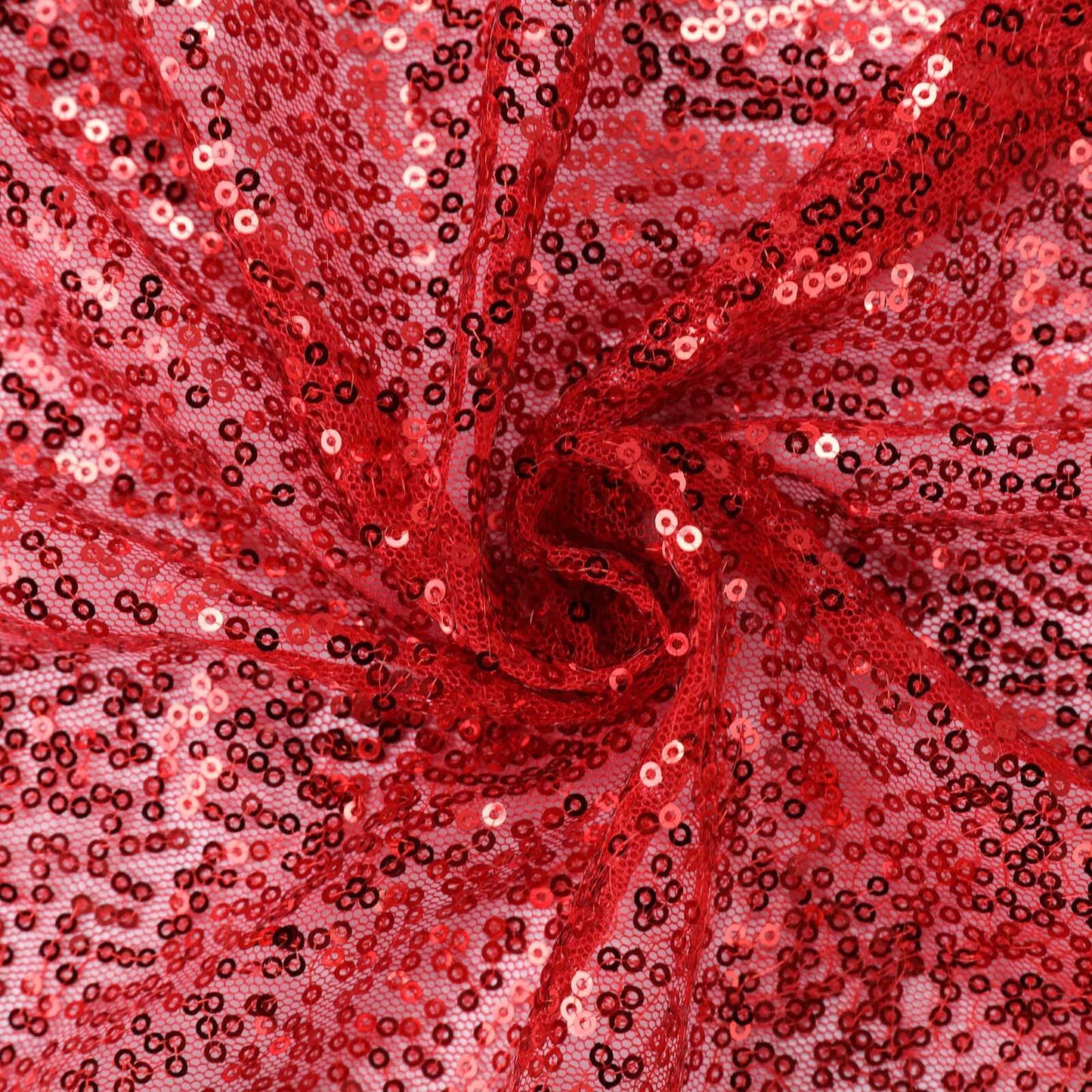 Sequin 90"x156" Rectangle Tablecloth Red - Seamless Twinkling Table Cover - Linen Luxes