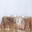 Sequin 90"x156" Rectangle Tablecloth Rose Gold - Seamless Big Payette Table Cover - Linen Luxes