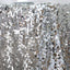 Sequin 90"x156" Rectangle Tablecloth Silver - Seamless Big Payette Table Cover - Linen Luxes