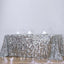 Sequin 90"x156" Rectangle Tablecloth Silver - Seamless Big Payette Table Cover - Linen Luxes
