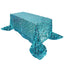 Sequin 90"x156" Rectangle Tablecloth Turquoise - Seamless Big Payette Table Cover - Linen Luxes