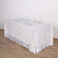 Sequin 90"x156" Rectangle Tablecloth White - Seamless Big Payette Table Cover - Linen Luxes