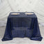 Sequin 90"x90" Table Overlay Square Tablecloth Navy Blue - Sparkly Table Cover - Linen Luxes