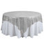 Sequin 90"x90" Table Overlay Square Tablecloth Silver - Sparkly Table Cover - Linen Luxes