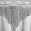 Sequin 90"x90" Table Overlay Square Tablecloth Silver - Sparkly Table Cover - Linen Luxes