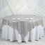 Sequin 90"x90" Table Overlay Square Tablecloth Silver - Sparkly Table Cover - Linen Luxes