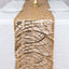 Sequin Mesh 12"x108" Table Runner Gold Wave Embroidered Design for Stylish Occasions