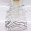 Sequin Mesh 12"x108" Table Runner Silver Stylish Wave Embroidery