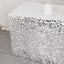 Payette Sequin 21ft Table Skirt Silver - Dual Layered Satin Table Cover