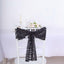 5 Pack Glitz Sequin Chair Sashes with Geometric Diamond Design 6"x88" Black - Glittering Accent for Weddings